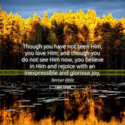 Picture 05 - 1 Peter 1:8 BSB - Though you have not seen Him, you love Him; and - Bible Verse Picture