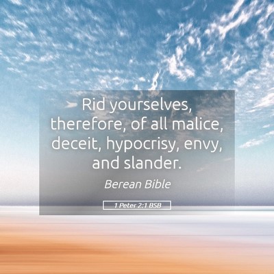 Picture 05 - 1 Peter 2:1 BSB - Rid yourselves, therefore, of all malice, deceit, - Bible Verse Picture