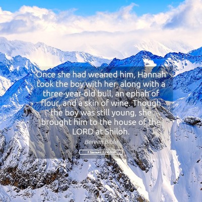 Picture 05 - 1 Samuel 1:24 BSB - Once she had weaned him, Hannah took the boy with - Bible Verse Picture