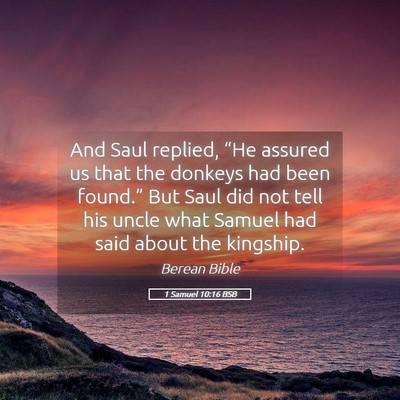 Picture 05 - 1 Samuel 10:16 BSB - And Saul replied, “He assured us that the - Bible Verse Picture