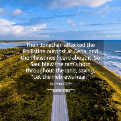Picture 05 - 1 Samuel 13:3 BSB - Then Jonathan attacked the Philistine outpost at - Bible Verse Picture