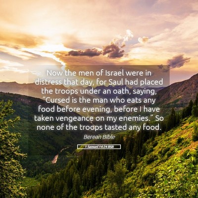 Picture 05 - 1 Samuel 14:24 BSB - Now the men of Israel were in distress that day, - Bible Verse Picture