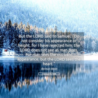 Picture 05 - 1 Samuel 16:7 BSB - But the LORD said to Samuel, “Do not consider - Bible Verse Picture