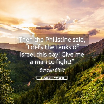 Picture 05 - 1 Samuel 17:10 BSB - Then the Philistine said, “I defy the ranks of - Bible Verse Picture
