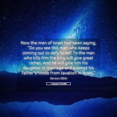 Picture 05 - 1 Samuel 17:25 BSB - Now the men of Israel had been saying, “Do you - Bible Verse Picture