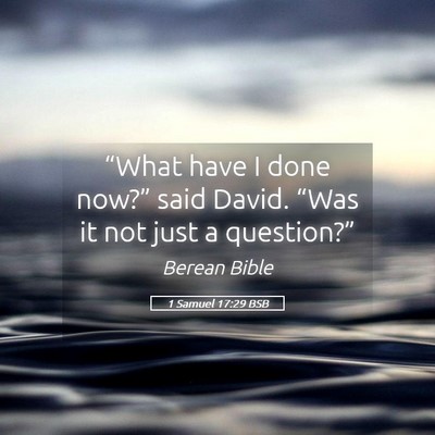 Picture 05 - 1 Samuel 17:29 BSB - “What have I done now?” said David. “Was it - Bible Verse Picture