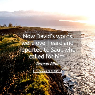 Picture 05 - 1 Samuel 17:31 BSB - Now David’s words were overheard and reported - Bible Verse Picture