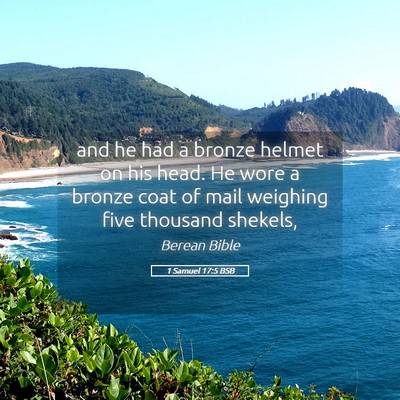 Picture 05 - 1 Samuel 17:5 BSB - and he had a bronze helmet on his head. He wore a - Bible Verse Picture