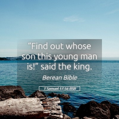 Picture 05 - 1 Samuel 17:56 BSB - “Find out whose son this young man is!” said - Bible Verse Picture