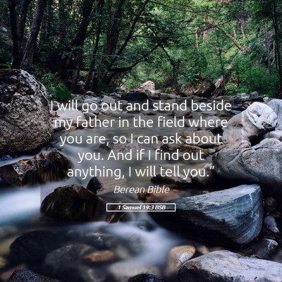 Picture 05 - 1 Samuel 19:3 BSB - I will go out and stand beside my father in the - Bible Verse Picture