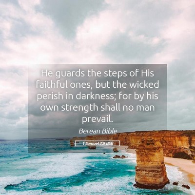 Picture 05 - 1 Samuel 2:9 BSB - He guards the steps of His faithful ones, but the - Bible Verse Picture