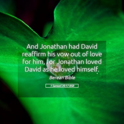 Picture 05 - 1 Samuel 20:17 BSB - And Jonathan had David reaffirm his vow out of - Bible Verse Picture
