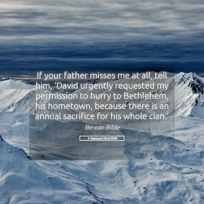 Picture 05 - 1 Samuel 20:6 BSB - If your father misses me at all, tell him, - Bible Verse Picture