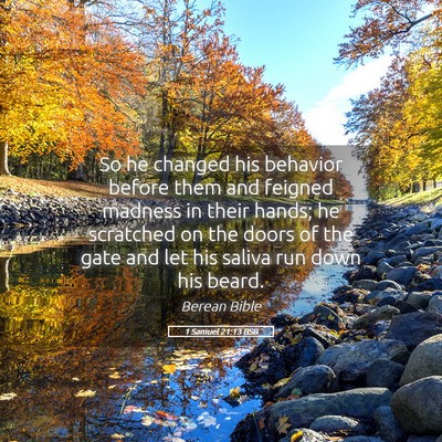Picture 05 - 1 Samuel 21:13 BSB - So he changed his behavior before them and - Bible Verse Picture