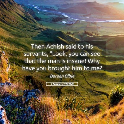 Picture 05 - 1 Samuel 21:14 BSB - Then Achish said to his servants, “Look, you - Bible Verse Picture