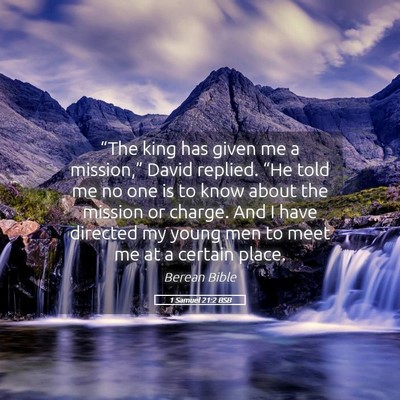 Picture 05 - 1 Samuel 21:2 BSB - “The king has given me a mission,” David - Bible Verse Picture