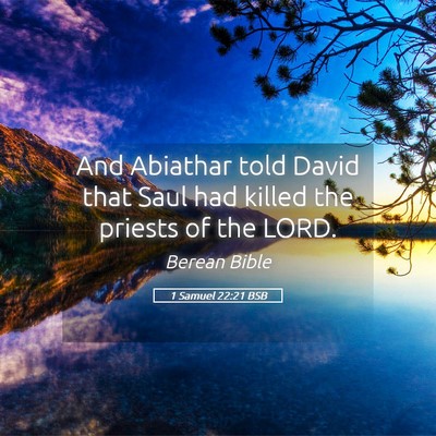 Picture 05 - 1 Samuel 22:21 BSB - And Abiathar told David that Saul had killed the - Bible Verse Picture