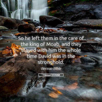 Picture 05 - 1 Samuel 22:4 BSB - So he left them in the care of the king of Moab, - Bible Verse Picture
