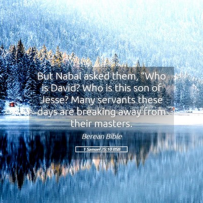 Picture 05 - 1 Samuel 25:10 BSB - But Nabal asked them, “Who is David? Who is - Bible Verse Picture