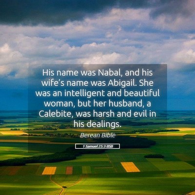 Picture 05 - 1 Samuel 25:3 BSB - His name was Nabal, and his wife’s name was - Bible Verse Picture