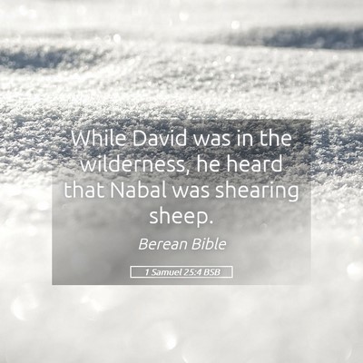 Picture 05 - 1 Samuel 25:4 BSB - While David was in the wilderness, he heard that - Bible Verse Picture