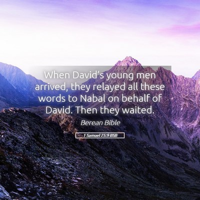 Picture 05 - 1 Samuel 25:9 BSB - When David’s young men arrived, they relayed - Bible Verse Picture