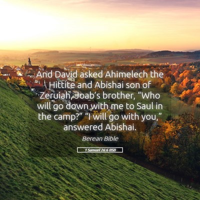 Picture 05 - 1 Samuel 26:6 BSB - And David asked Ahimelech the Hittite and Abishai - Bible Verse Picture