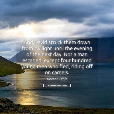 Picture 05 - 1 Samuel 30:17 BSB - And David struck them down from twilight until - Bible Verse Picture