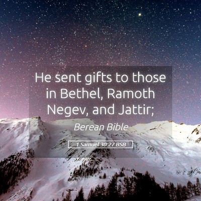 Picture 05 - 1 Samuel 30:27 BSB - He sent gifts to those in Bethel, Ramoth Negev, - Bible Verse Picture
