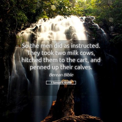 Picture 05 - 1 Samuel 6:10 BSB - So the men did as instructed. They took two milk - Bible Verse Picture