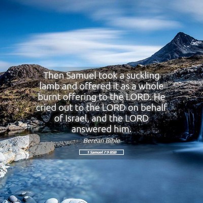 Picture 05 - 1 Samuel 7:9 BSB - Then Samuel took a suckling lamb and offered it - Bible Verse Picture