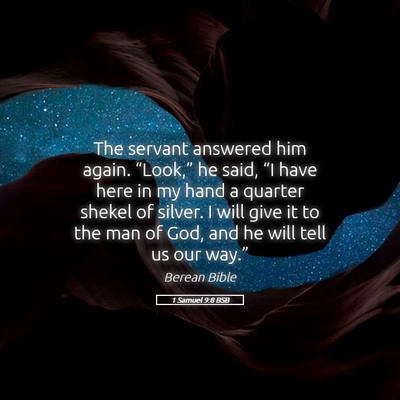 Picture 05 - 1 Samuel 9:8 BSB - The servant answered him again. “Look,” he - Bible Verse Picture