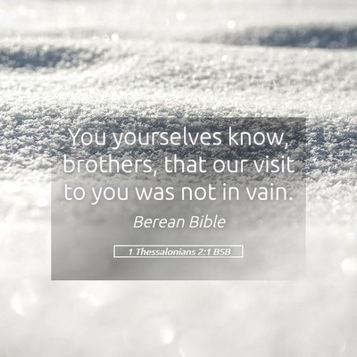 Picture 05 - 1 Thessalonians 2:1 BSB - You yourselves know, brothers, that our visit to - Bible Verse Picture