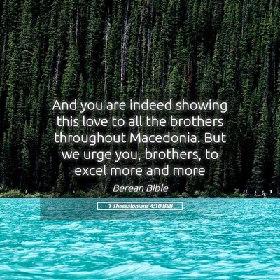 Picture 05 - 1 Thessalonians 4:10 BSB - And you are indeed showing this love to all the - Bible Verse Picture