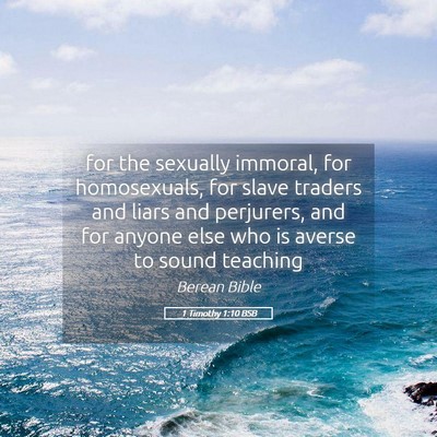 Picture 05 - 1 Timothy 1:10 BSB - for the sexually immoral, for homosexuals, for - Bible Verse Picture