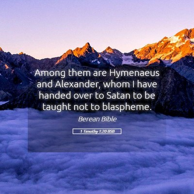 Picture 05 - 1 Timothy 1:20 BSB - Among them are Hymenaeus and Alexander, whom I - Bible Verse Picture