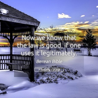 Picture 05 - 1 Timothy 1:8 BSB - Now we know that the law is good, if one uses it - Bible Verse Picture