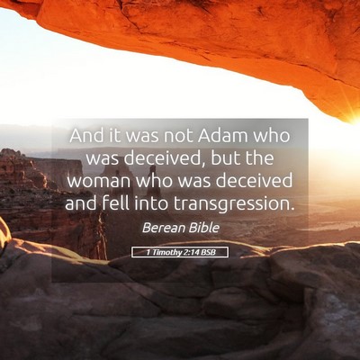 Picture 05 - 1 Timothy 2:14 BSB - And it was not Adam who was deceived, but the - Bible Verse Picture