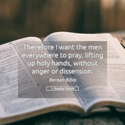Picture 05 - 1 Timothy 2:8 BSB - Therefore I want the men everywhere to pray, - Bible Verse Picture