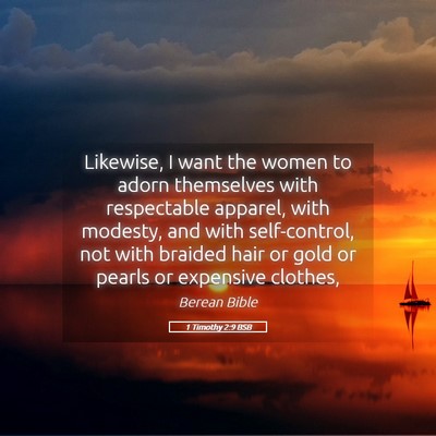Picture 05 - 1 Timothy 2:9 BSB - Likewise, I want the women to adorn themselves - Bible Verse Picture