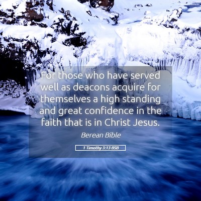 Picture 05 - 1 Timothy 3:13 BSB - For those who have served well as deacons acquire - Bible Verse Picture