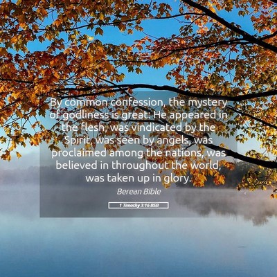 Picture 05 - 1 Timothy 3:16 BSB - By common confession, the mystery of godliness is - Bible Verse Picture