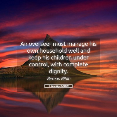 Picture 05 - 1 Timothy 3:4 BSB - An overseer must manage his own household well - Bible Verse Picture