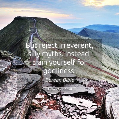 Picture 05 - 1 Timothy 4:7 BSB - But reject irreverent, silly myths. Instead, - Bible Verse Picture