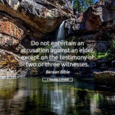 Picture 05 - 1 Timothy 5:19 BSB - Do not entertain an accusation against an elder, - Bible Verse Picture