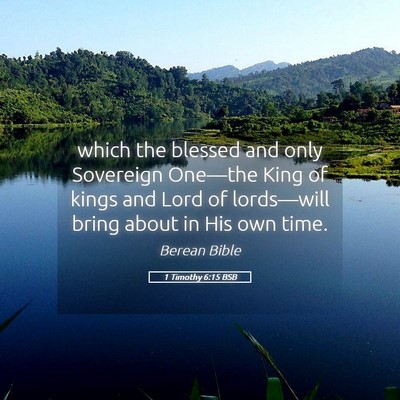 Picture 05 - 1 Timothy 6:15 BSB - which the blessed and only Sovereign One—the - Bible Verse Picture