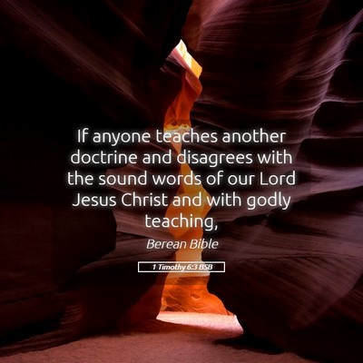 Picture 05 - 1 Timothy 6:3 BSB - If anyone teaches another doctrine and disagrees - Bible Verse Picture