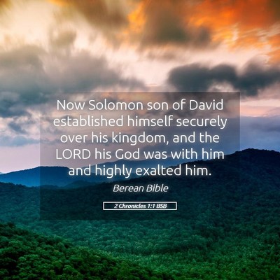 Picture 05 - 2 Chronicles 1:1 BSB - Now Solomon son of David established himself - Bible Verse Picture