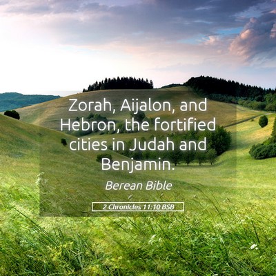 Picture 05 - 2 Chronicles 11:10 BSB - Zorah, Aijalon, and Hebron, the fortified cities - Bible Verse Picture
