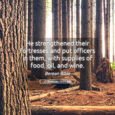 Picture 05 - 2 Chronicles 11:11 BSB - He strengthened their fortresses and put officers - Bible Verse Picture